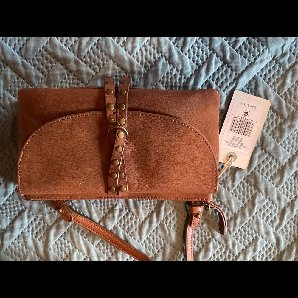 Lucky Convertible leather brandy colored wallet